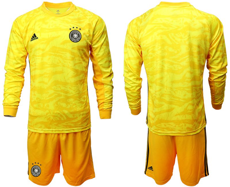 Men 2019-2020 Season National Team Germany yellow goalkeeper long sleeve Soccer Jersey->->Soccer Country Jersey